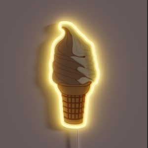 Chocolate Vanilla Swirl Ice Cream RGB Neon Sign Chocolate Vanilla Swirl Ice Cream RGB Neon Sign