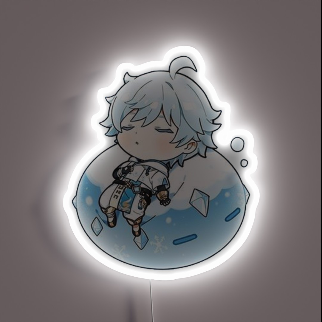 Chongyun S Sweet Dream And Cryo Slime RGB Neon Sign Chongyun S Sweet Dream And Cryo Slime RGB Neon Sign