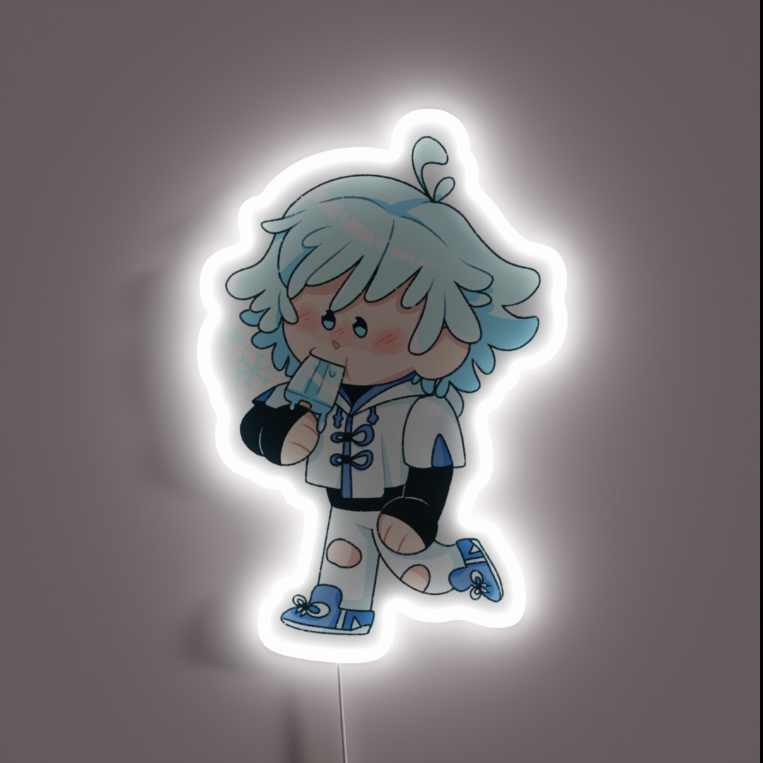 Chongyun With Popsicle RGB Neon Sign Chongyun With Popsicle RGB Neon Sign