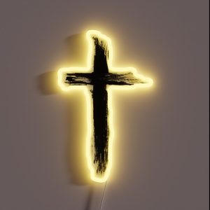 Christian Cross Artistic Lines RGB Neon Sign