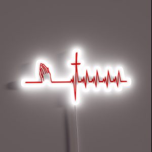 Christianity Cross Heart And Prayer RGB Neon Sign