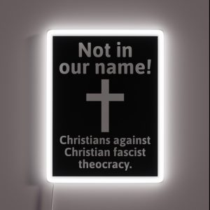 Christians Against Fascist Theocracy RGB Neon Sign Christians Against Fascist Theocracy RGB Neon Sign