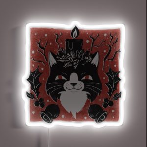 Christmas Cat Candle RGB Neon Sign Christmas Cat Candle RGB Neon Sign