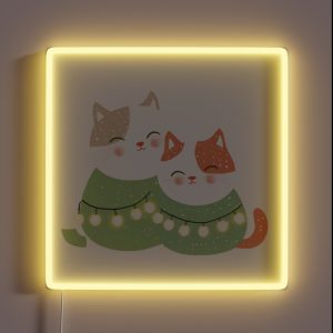 Christmas Cats Cute Winter Theme RGB Neon Sign Christmas Cats Cute Winter Theme RGB Neon Sign