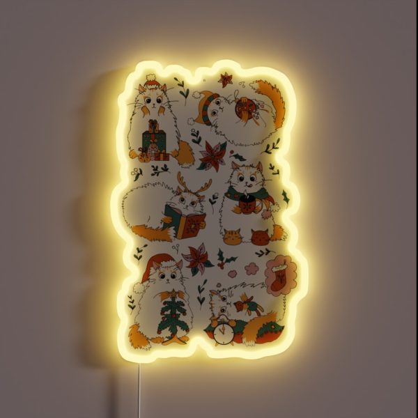Christmas Cats RGB Neon Sign