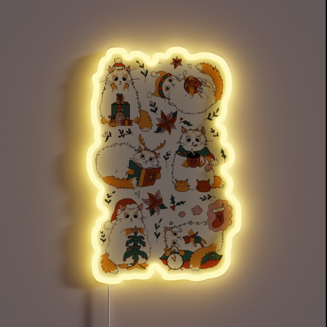 Christmas Cats RGB Neon Sign Christmas Cats RGB Neon Sign