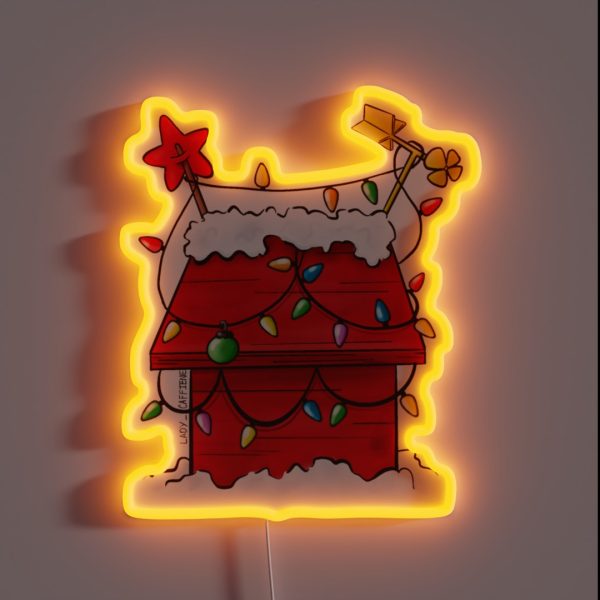 Christmas Dog House RGB Neon Sign