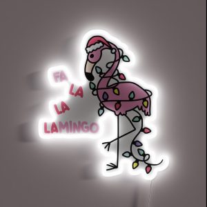 Christmas Flamingo RGB Neon Sign