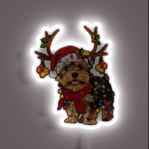 Christmas Reindeer Yorkie RGB Neon Sign Christmas Reindeer Yorkie RGB Neon Sign