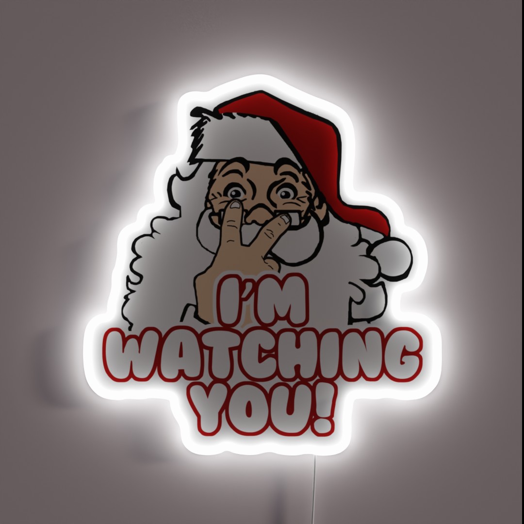 Christmas Santa Claus Is Watching RGB Neon Sign Christmas Santa Claus Is Watching RGB Neon Sign