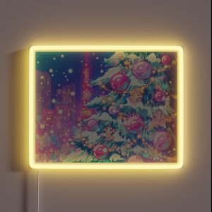Christmas Tree And Night Tokyo City RGB Neon Sign