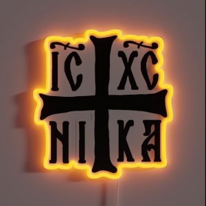 Christogram IC XC NIKA Jesus Christ Is Orthodox Winner RGB Neon Sign Christogram IC XC NIKA Jesus Christ Is Orthodox Winner RGB Neon Sign