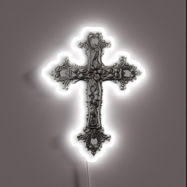 Chrome Cross RGB Neon Sign
