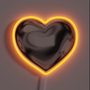 Chrome Metallic Heart RGB Neon Sign