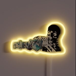 Chrome Y2k Aesthetic Skeleton RGB Neon Sign