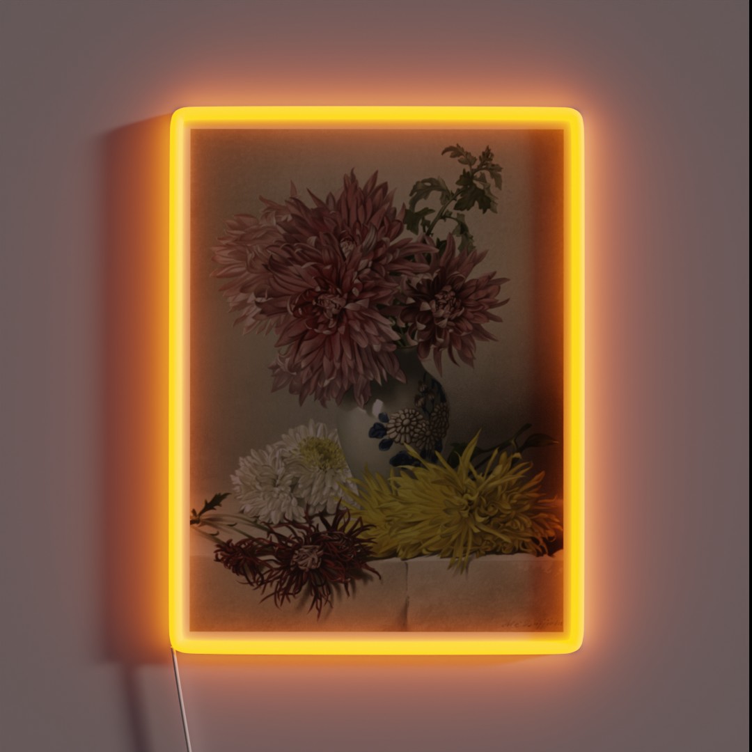 Chrysanthemum And Vase RGB Neon Sign Chrysanthemum And Vase RGB Neon Sign