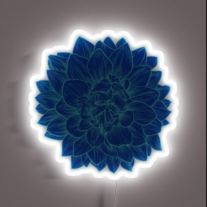 Chrysanthemum Blue Chrysanthemum RGB Neon Sign
