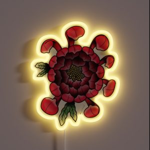 Chrysanthemum Flower In Traditional Style RGB Neon Sign Chrysanthemum Flower In Traditional Style RGB Neon Sign