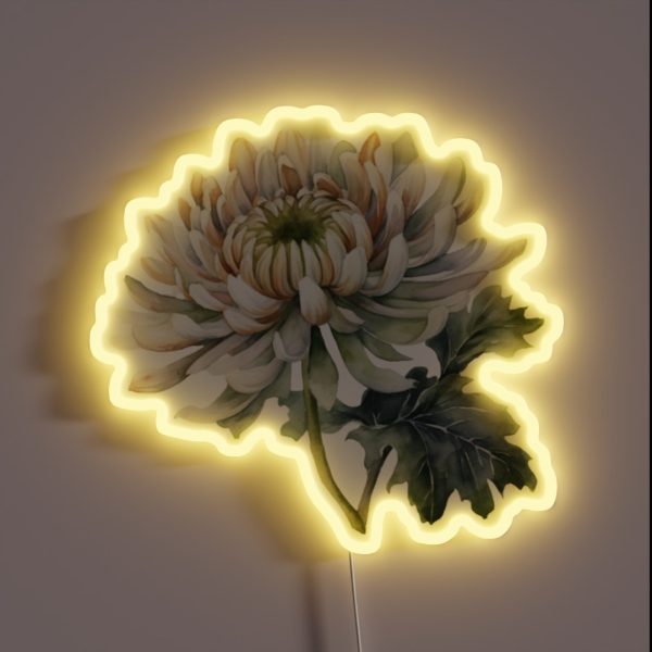 Chrysanthemum Flower RGB Neon Sign
