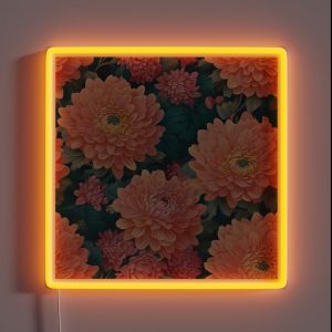 Chrysanthemum Pattern RGB Neon Sign