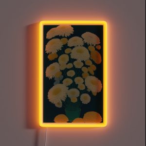 Chrysanthemums Flower Artwork RGB Neon Sign