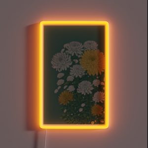 Chrysanthemums Flower Artwork RGB Neon Sign