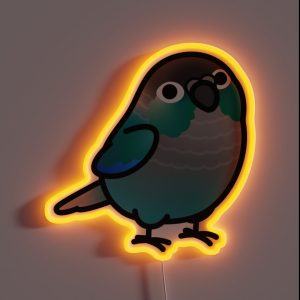 Chubby Green Cheek Conure Turquoise RGB Neon Sign