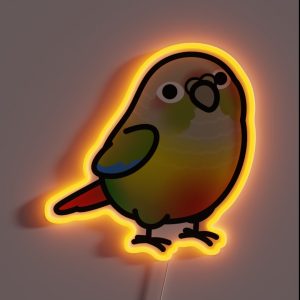 Chubby Pineapple Green Cheek Conure RGB Neon Sign