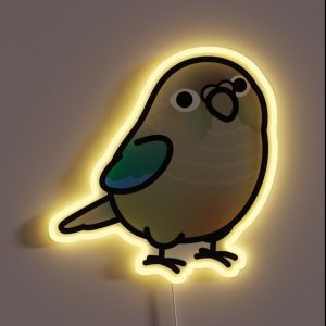 Chubby Turquoise Cinnamon Green Cheek Conure RGB Neon Sign