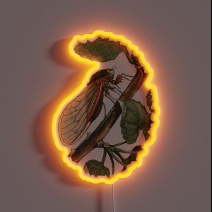 Cicada Illustration RGB Neon Sign