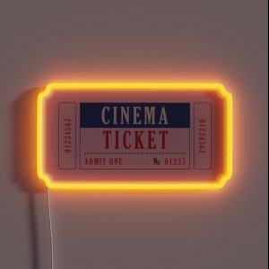 Cinema Ticket RGB Neon Sign