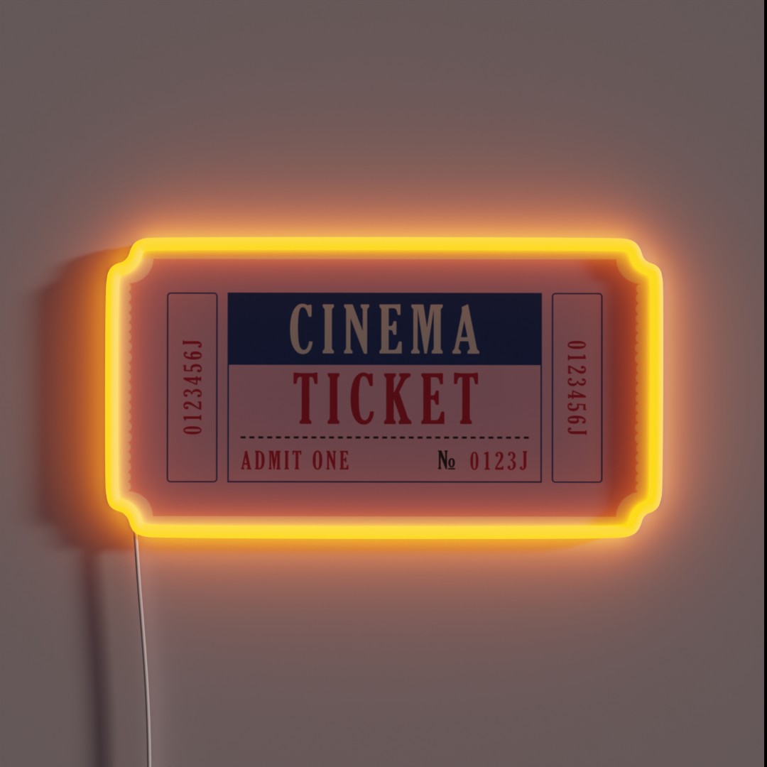Cinema Ticket RGB Neon Sign Cinema Ticket RGB Neon Sign