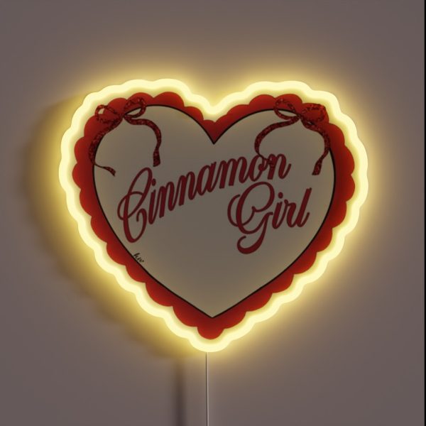 Cinnamon Girl Heart RGB Neon Sign