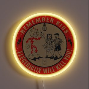 CIPS Retro Sign Electricity Will Kill You RGB Neon Sign
