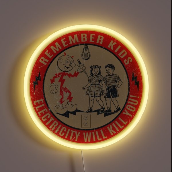 CIPS Retro Sign Electricity Will Kill You RGB Neon Sign