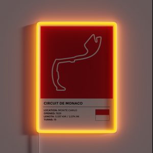 Circuit De Monaco Info RGB Neon Sign Circuit De Monaco Info RGB Neon Sign