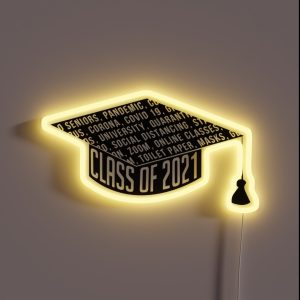 Class Of 2021 Graduation Cap Typography RGB Neon Sign