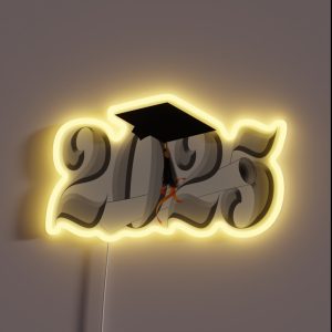 Class Of 2025 Grad Cap And Diploma RGB Neon Sign