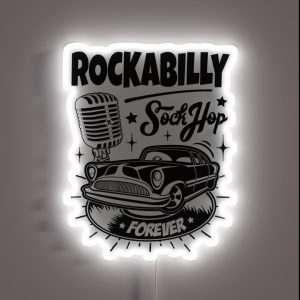 Classic Cars Retro Rock Rockabilly Music Hot Rod Rocker Sock Hop Rock And Roll Vintage 50s 60s RGB Neon Sign