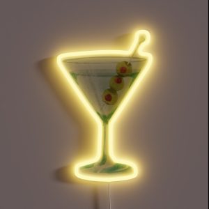 Classic Olive Martini Cocktail RGB Neon Sign
