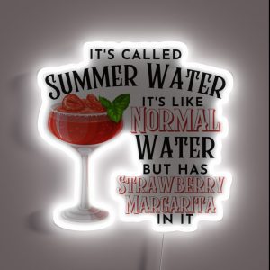Classic Strawberry Margarita Cocktail Design With Fresh Basil Accent RGB Neon Sign