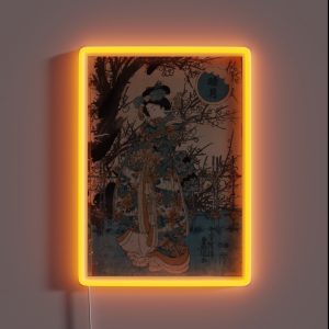 Classic Vintage Ukiyo E Japanese Art Geisha Portrait RGB Neon Sign Classic Vintage Ukiyo E Japanese Art Geisha Portrait RGB Neon Sign