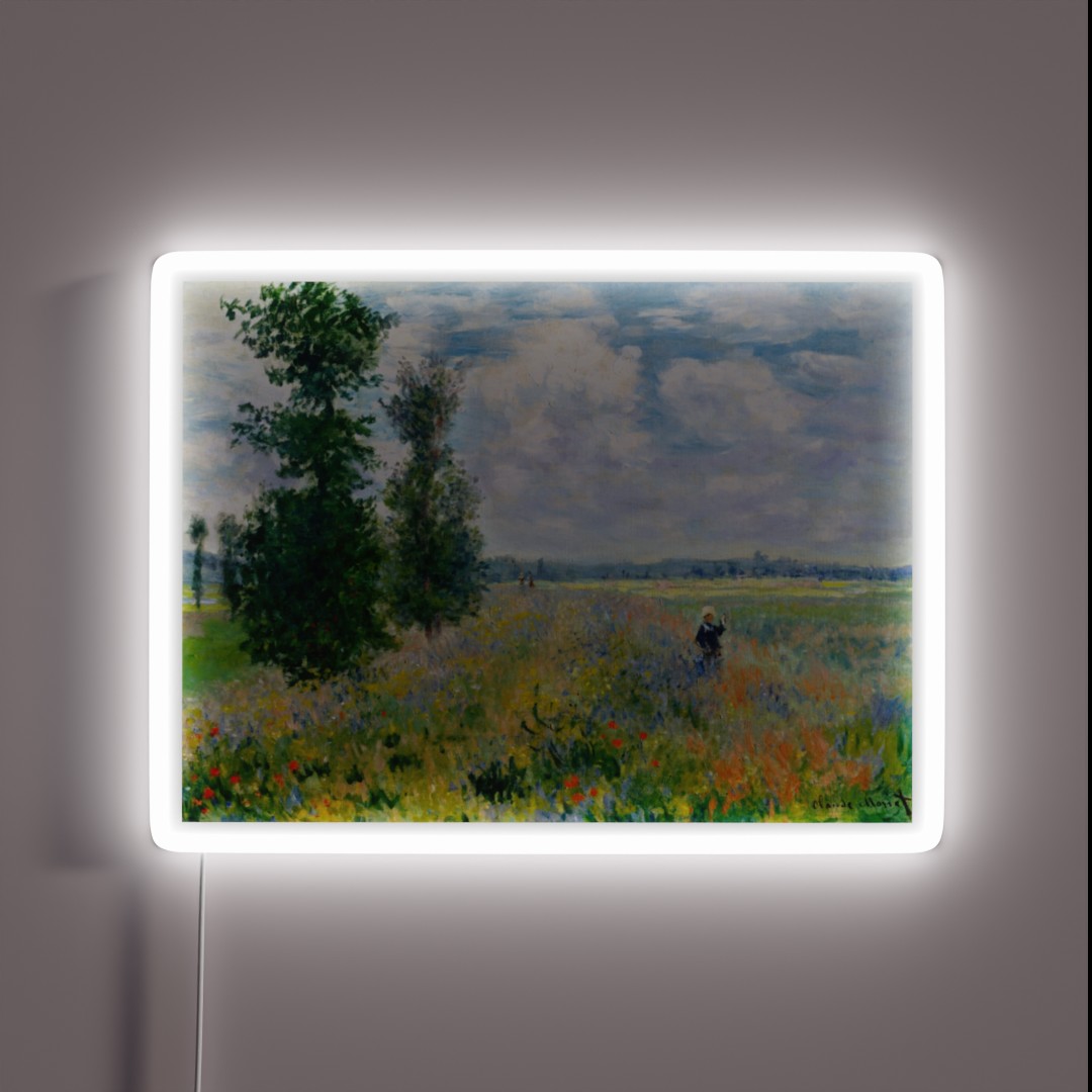 Claude Monet Poppy Field Argenteuil RGB Neon Sign Claude Monet Poppy Field Argenteuil RGB Neon Sign