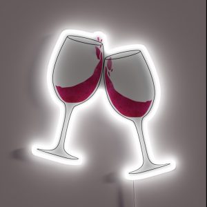 Clinking Wine Glasses RGB Neon Sign