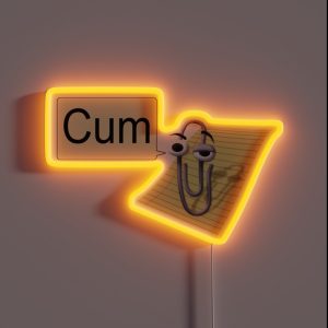 Clippy Cum RGB Neon Sign