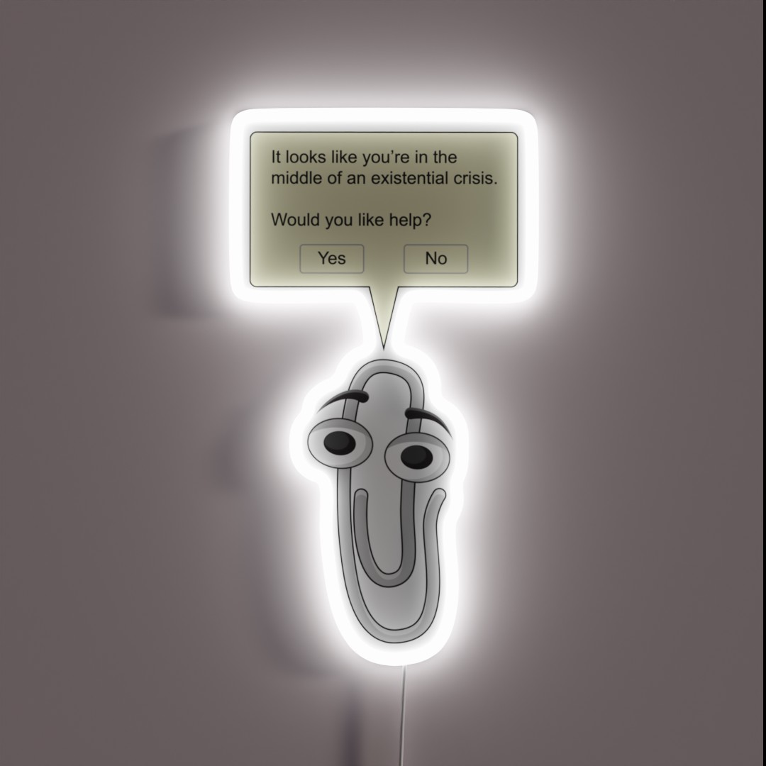 Clippy Existential Crisis RGB Neon Sign Clippy Existential Crisis RGB Neon Sign