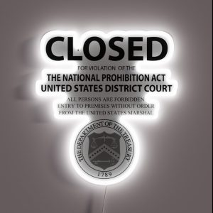 CLOSED For Violation Of Prohibition Act RGB Neon Sign