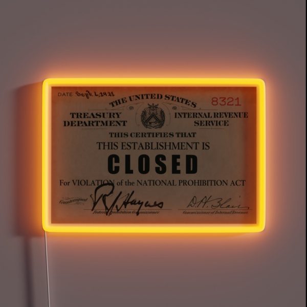 CLOSED For VIOLATION Of The NATIONAL RGB Neon Sign