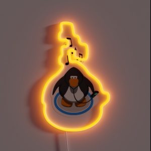 Club Penguin Music MP4 RGB Neon Sign