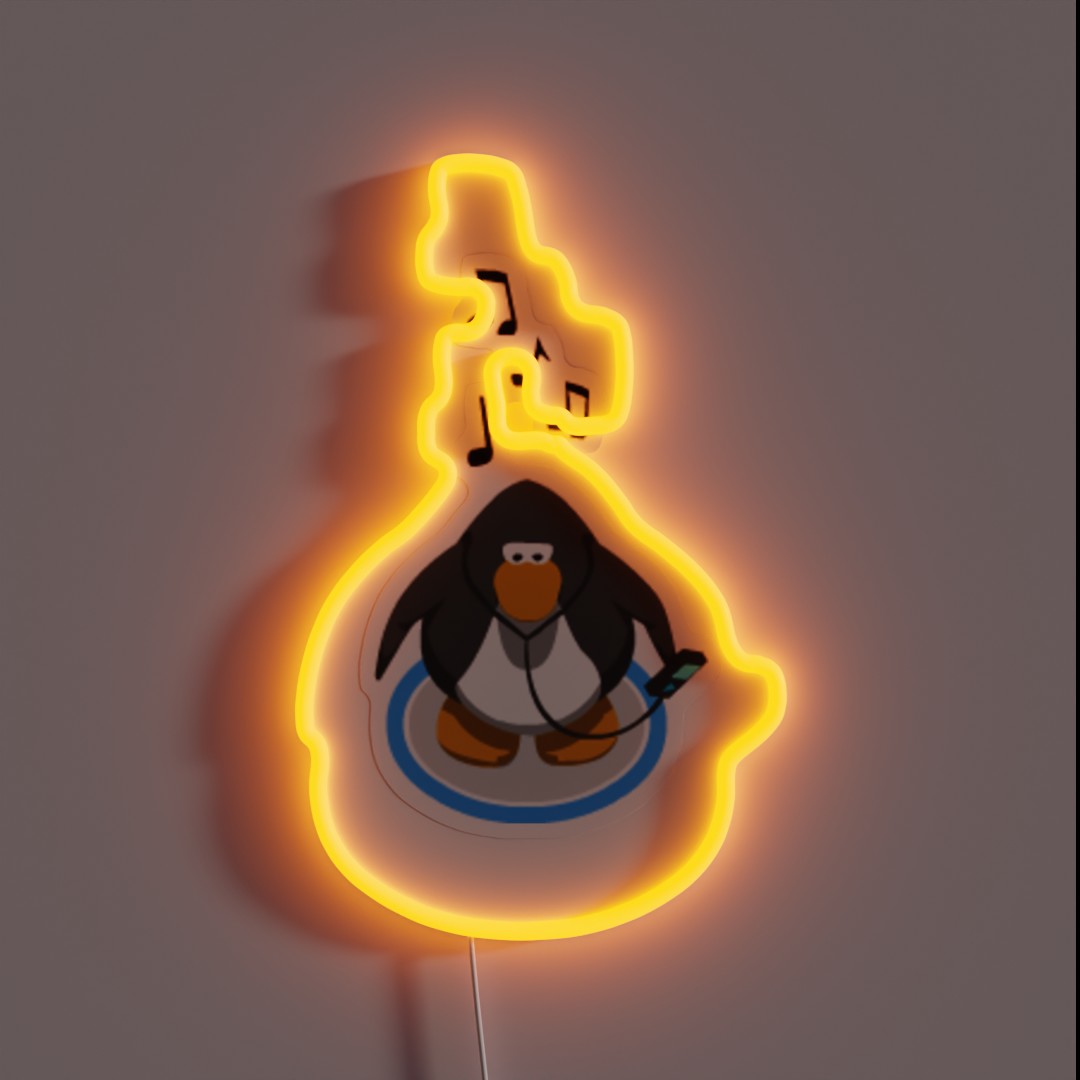 Club Penguin Music MP4 RGB Neon Sign Club Penguin Music MP4 RGB Neon Sign